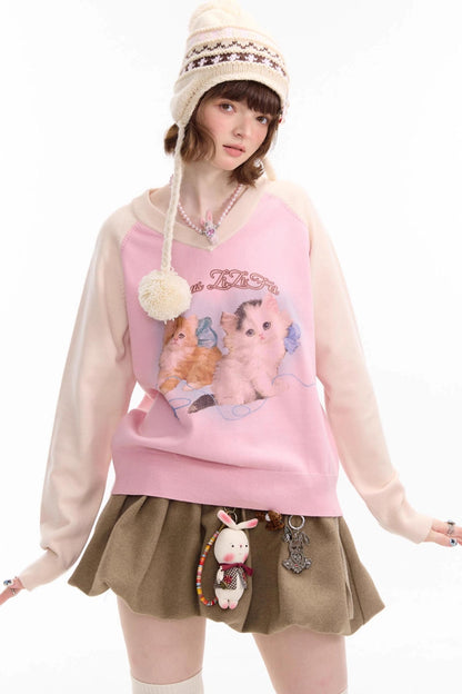 Autumn Knitted V-Neck Sweater