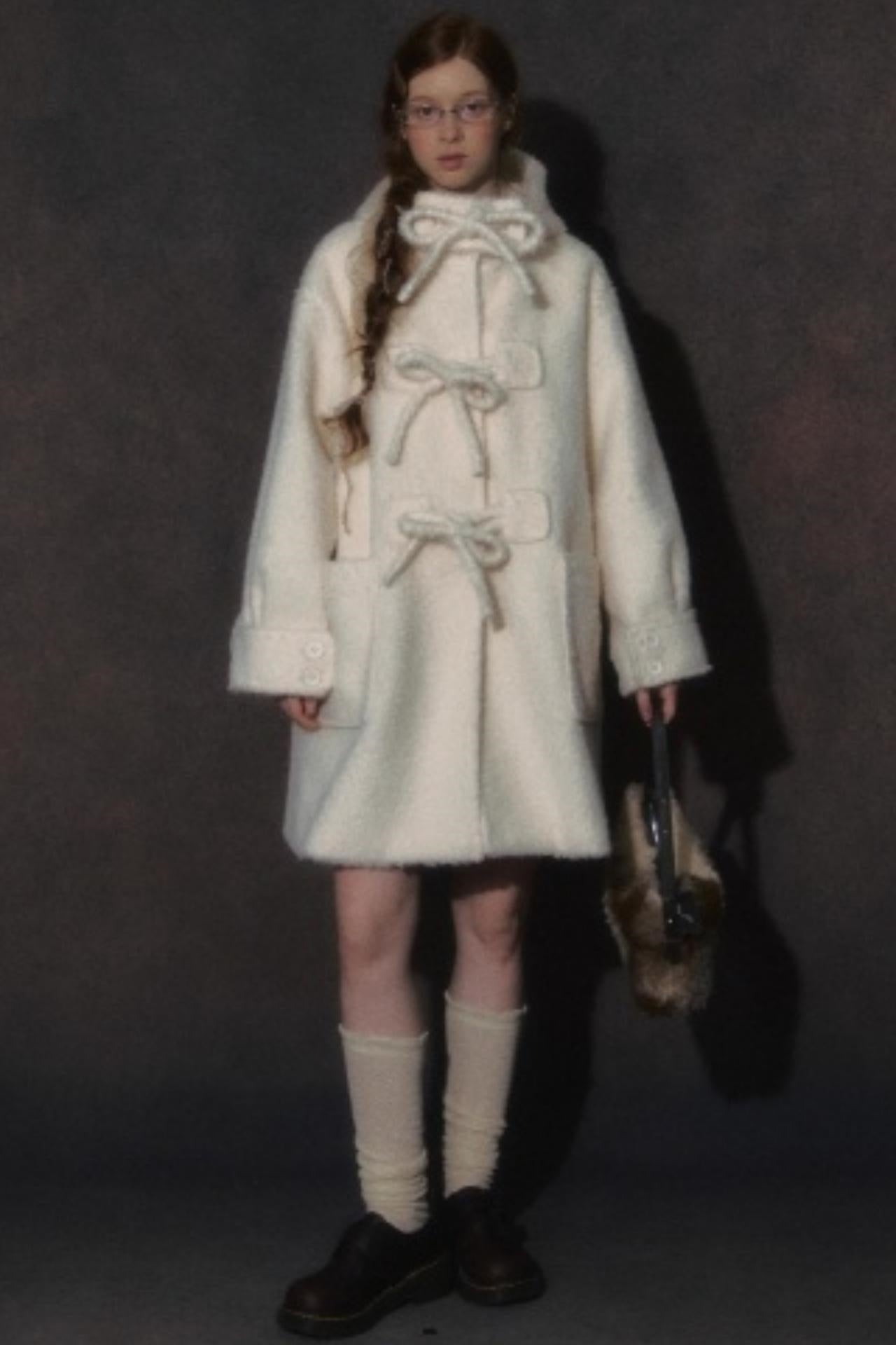 College Hooded Thick Woolen Jacket