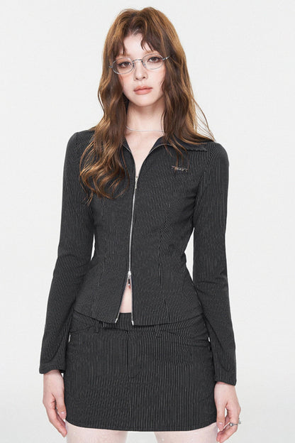 Black Pinstripe Suit Set-Up