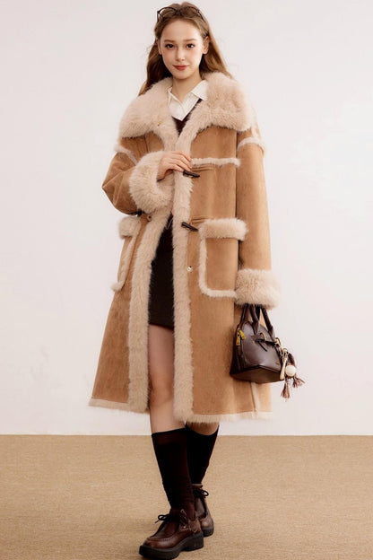 Suede Warm and Thickened Fur Coat
