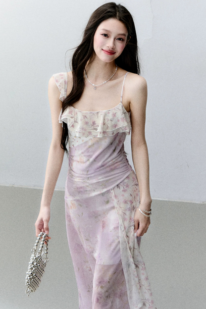 Wisteria Mesh Patchwork Dress
