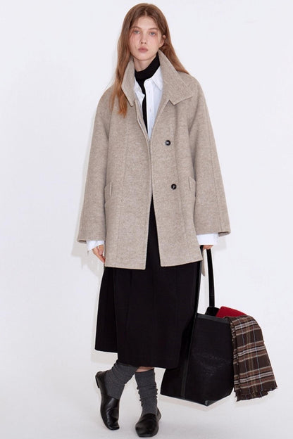 Variegated Twill Wool Coat