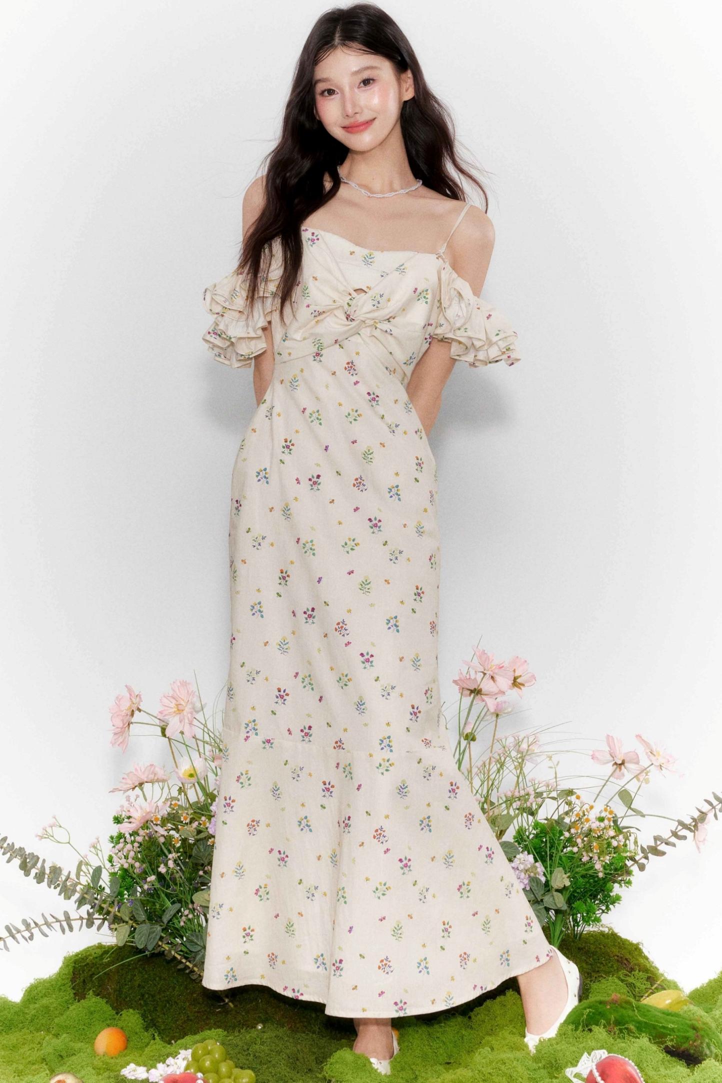 Summer Ruffle One-Shoulder Dress