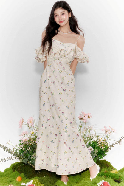 Summer Ruffle One-Shoulder Dress