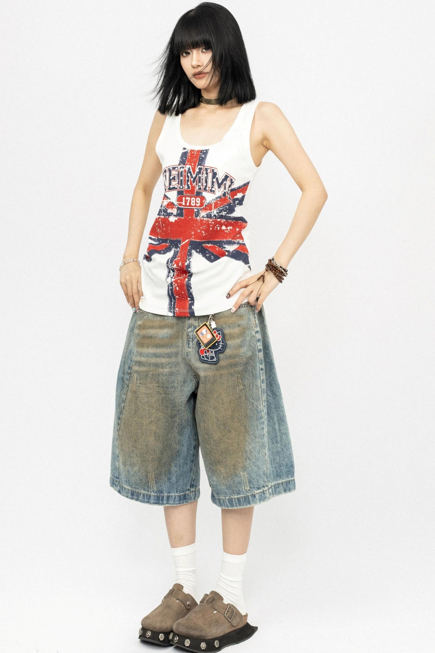 Distressed Denim Shorts