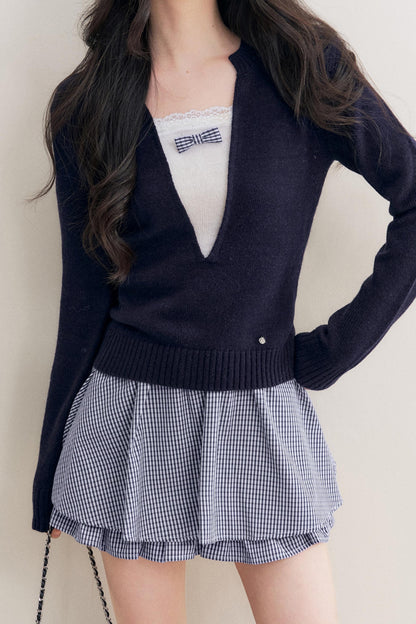 Elegance Bow Accent Skirt Set-Up