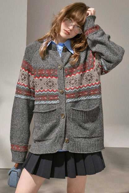 Atmospheric V-Neck Knitted Cardigan