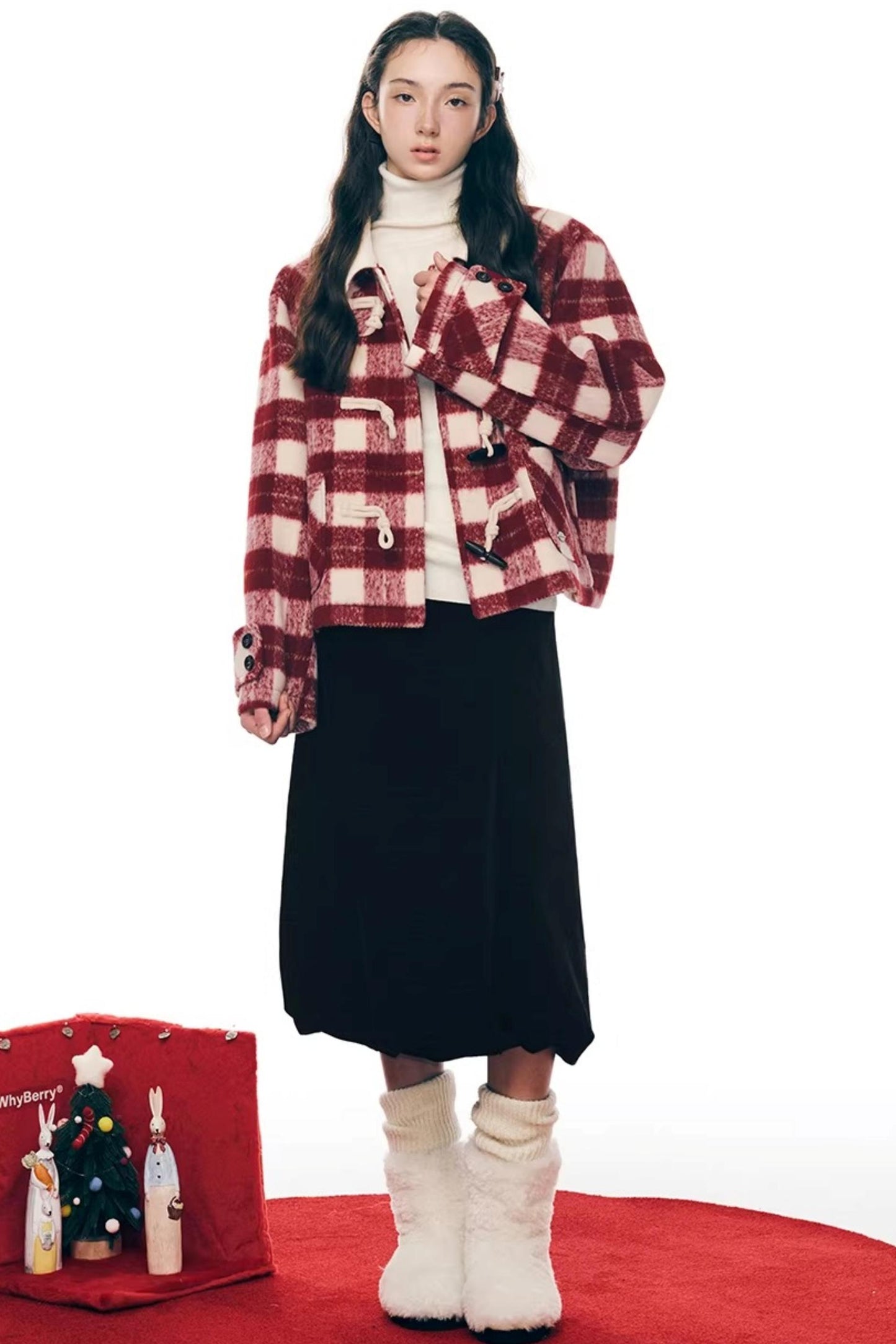 Retro Woolen Horn Button Jacket