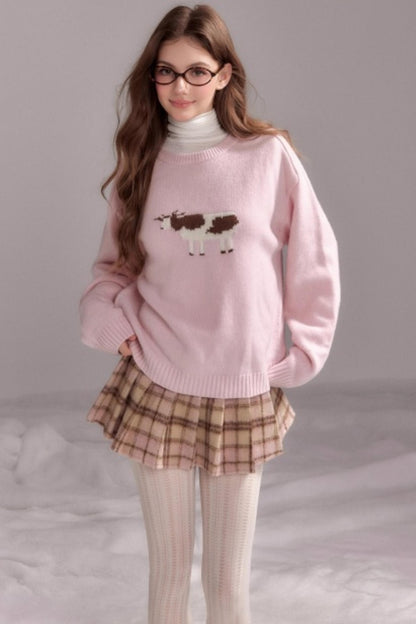Strawberry Wool Crewneck Sweater