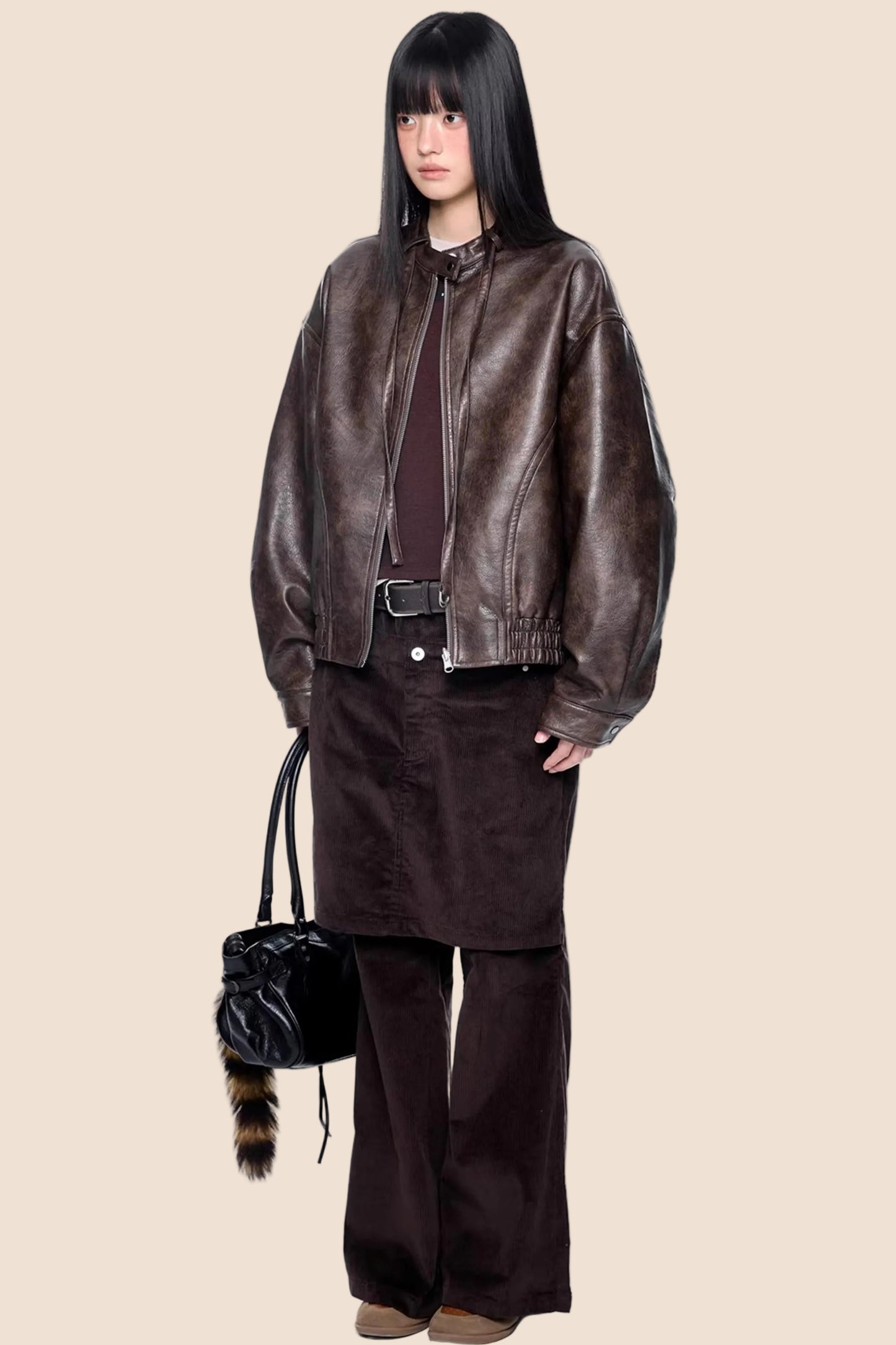 Textured Vintage Leather Jacket