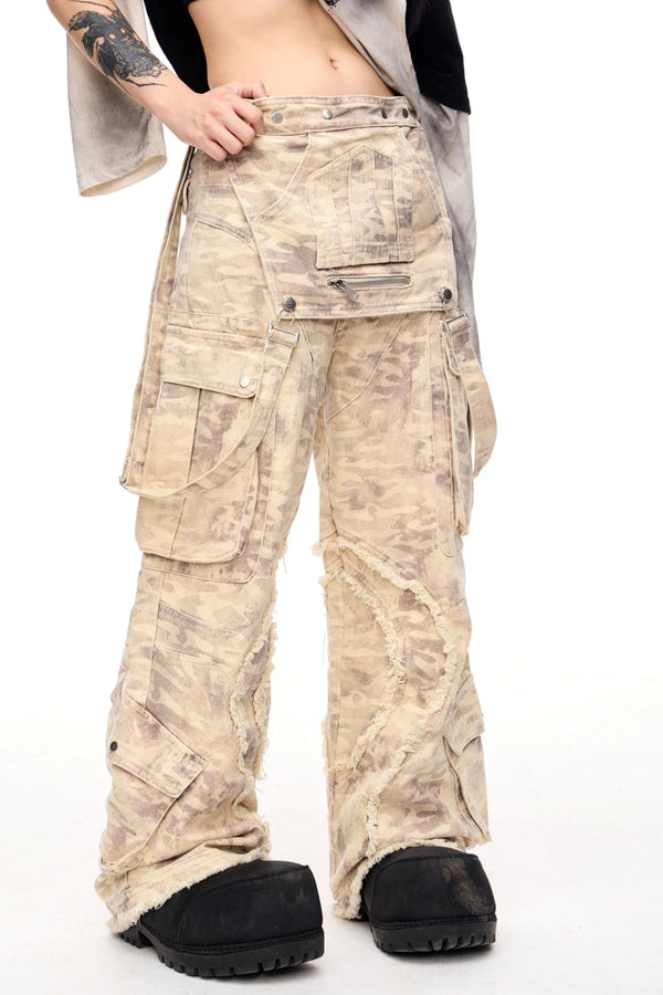 레트로 스트레이트 레그 카고 팬츠 