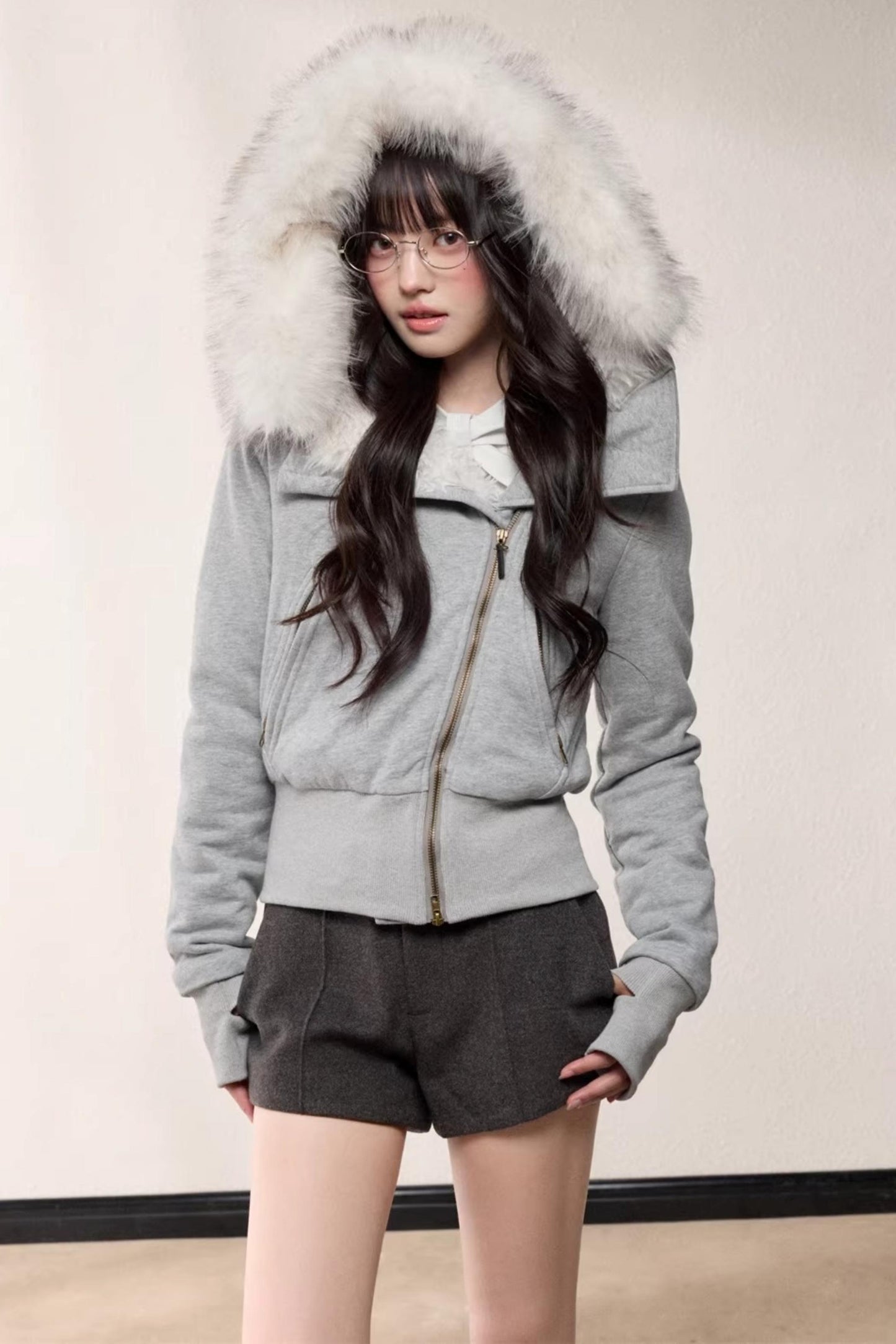 Hooded Fleece Slim Jacket