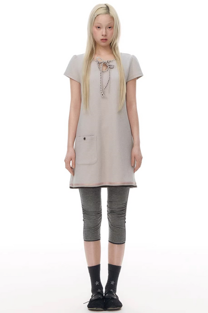 주름 크롭 스커트 셋업