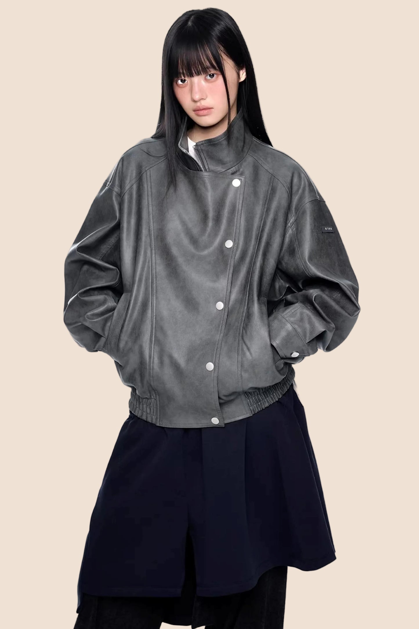 Retro Distressed Motorcycle Jacket