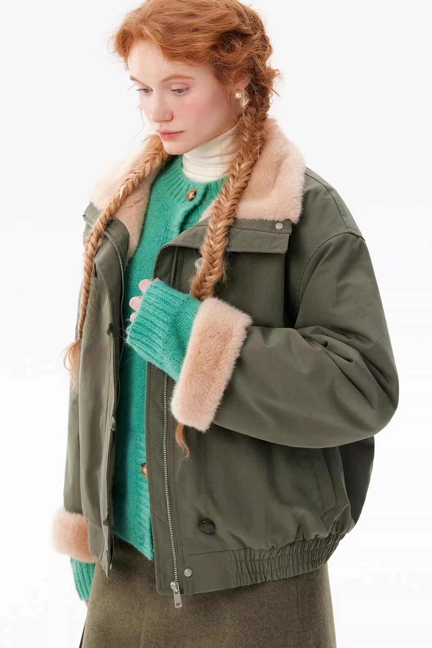Retro Lapel Fur Winter Jacket