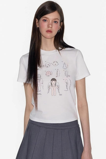 Spring American Shoulder Crop Top