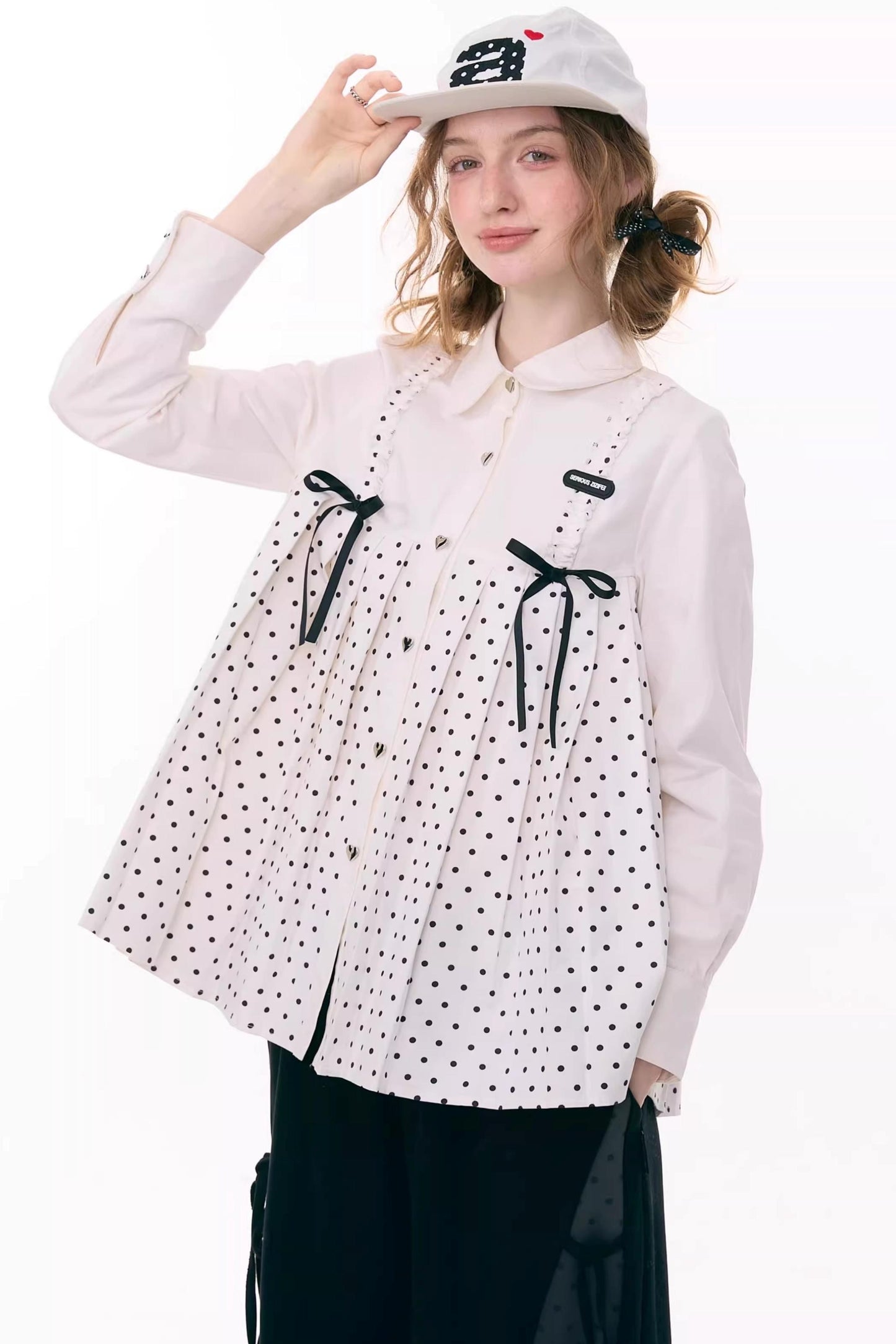 Bow Doll Collar Long Sleeve Shirt