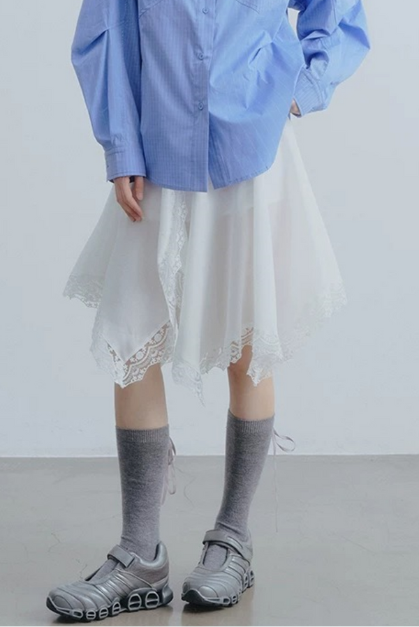 Irregular Lace High Waist Skirt