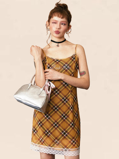 Vintage Check Slip Dress