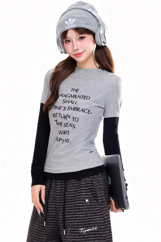 Retro Slim-Fit Long-Sleeve Top