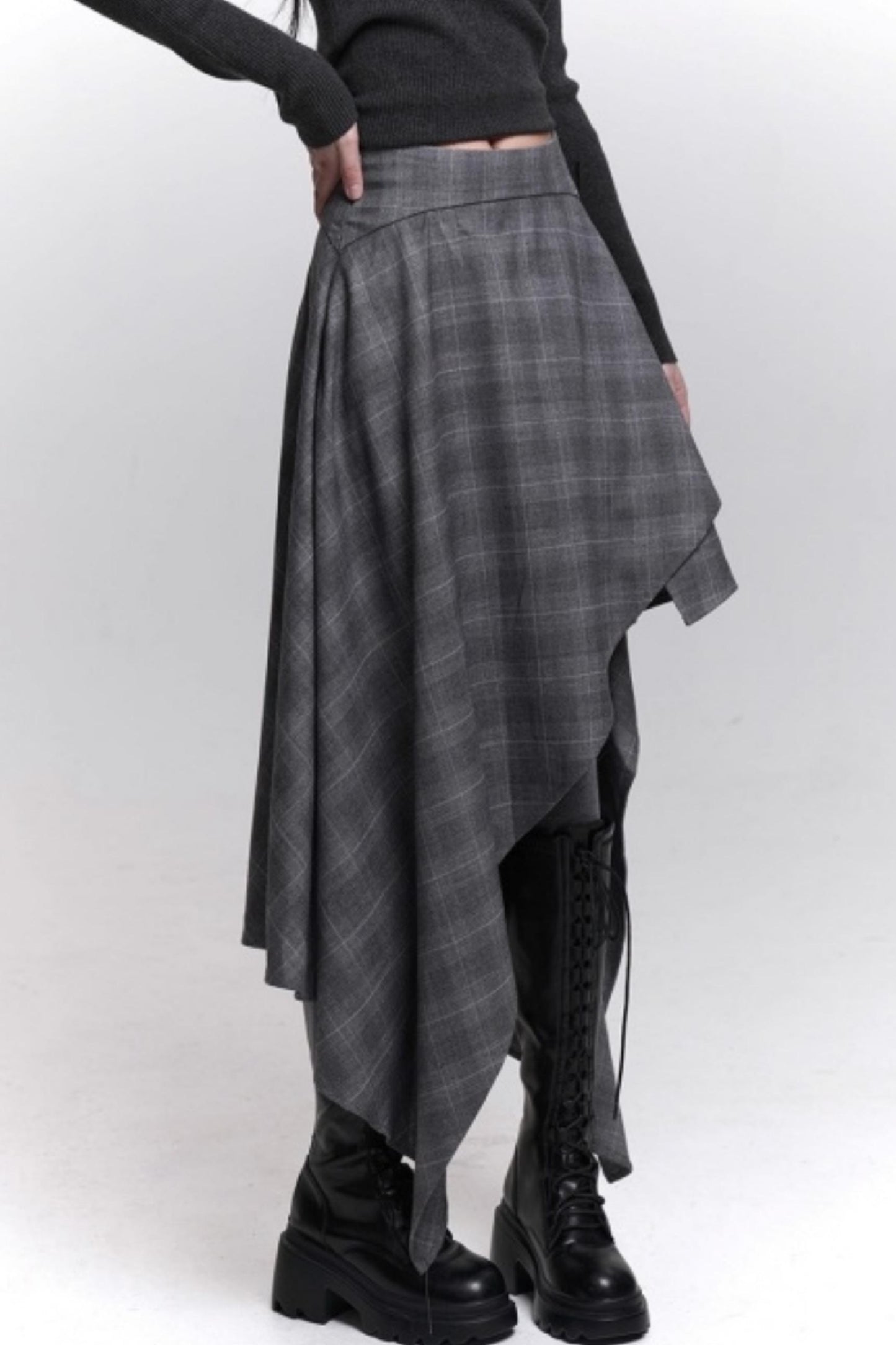 Stunning Gray Plaid Skirt