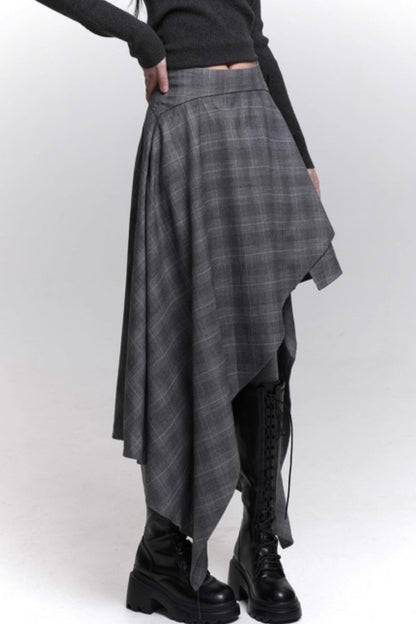 Stunning Gray Plaid Skirt