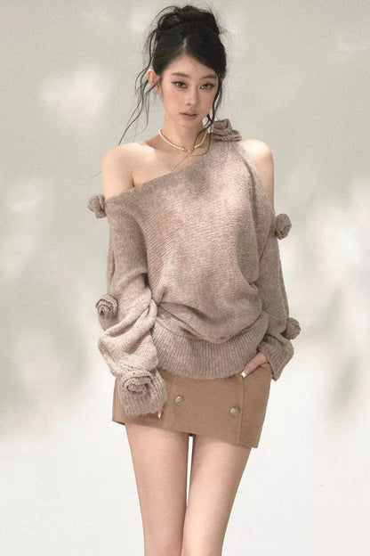 Asymmetrical Wool Mohair Knit Top