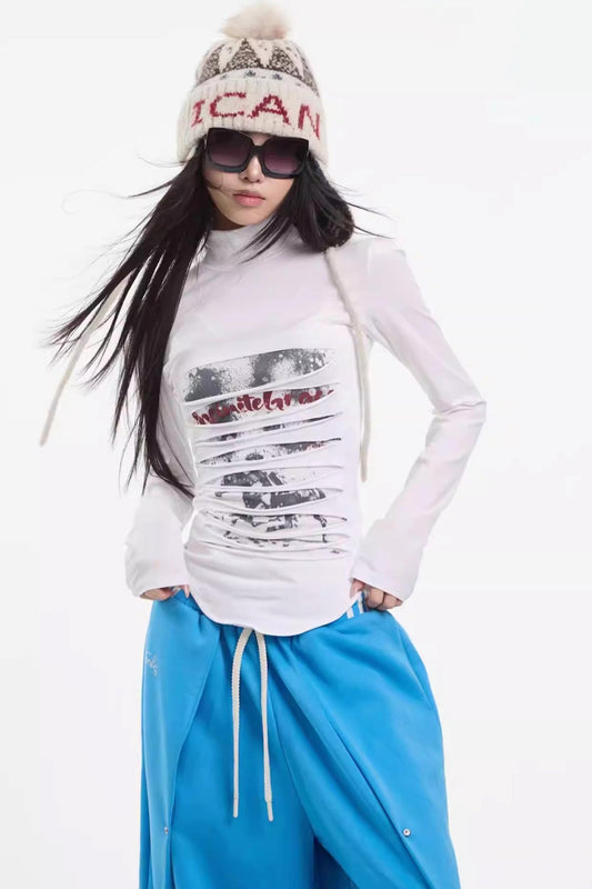 Distressed Letter Print T-Shirt