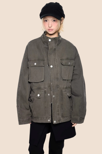 Barn-Style Distressed Work Jacket