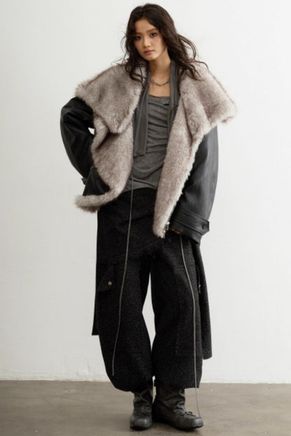 Unisex Urban Fur Collar Jacket