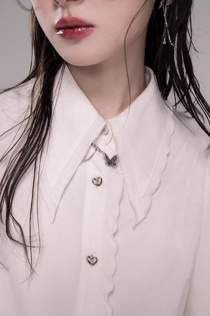 Sweet Lace Collar Lapel Shirt