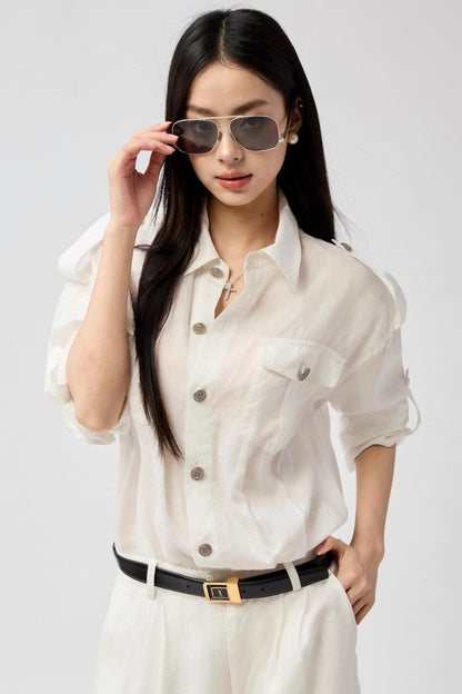 Elegant Line White Shirt