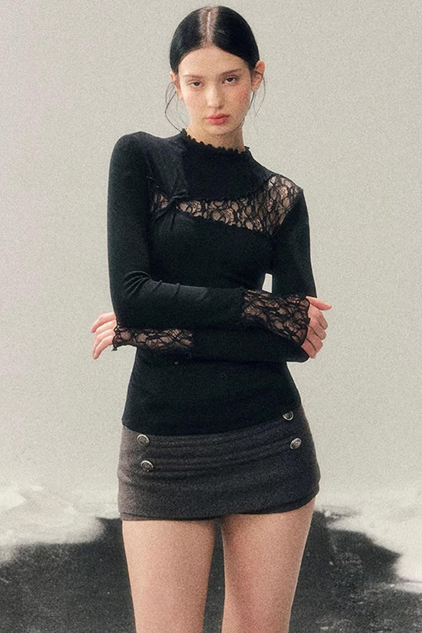 Lace Hollow-Out Slimming Top