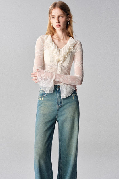 French Vanilla V-neck Top