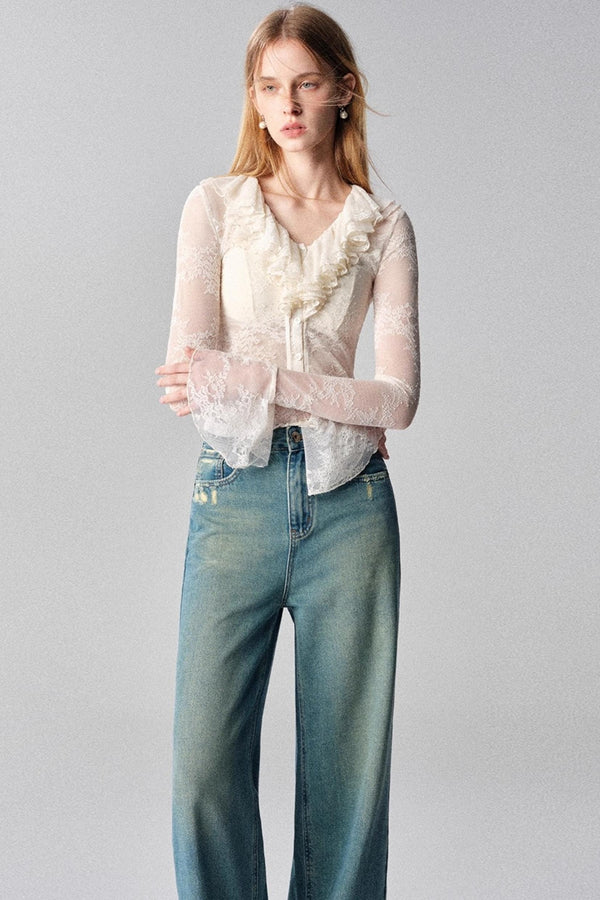 French Vanilla V-neck Top