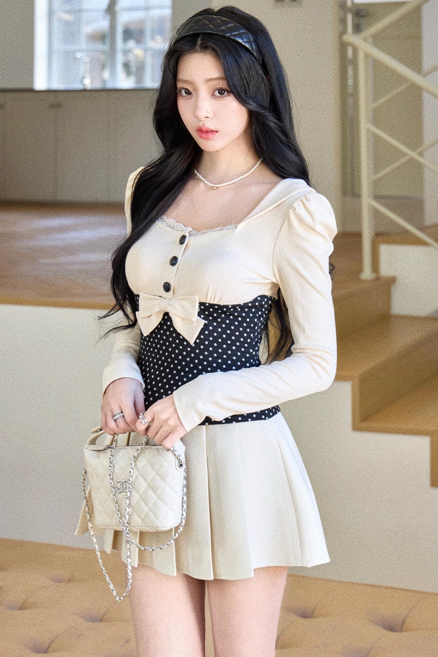 Polka Dot Bow Skirt Set-Up