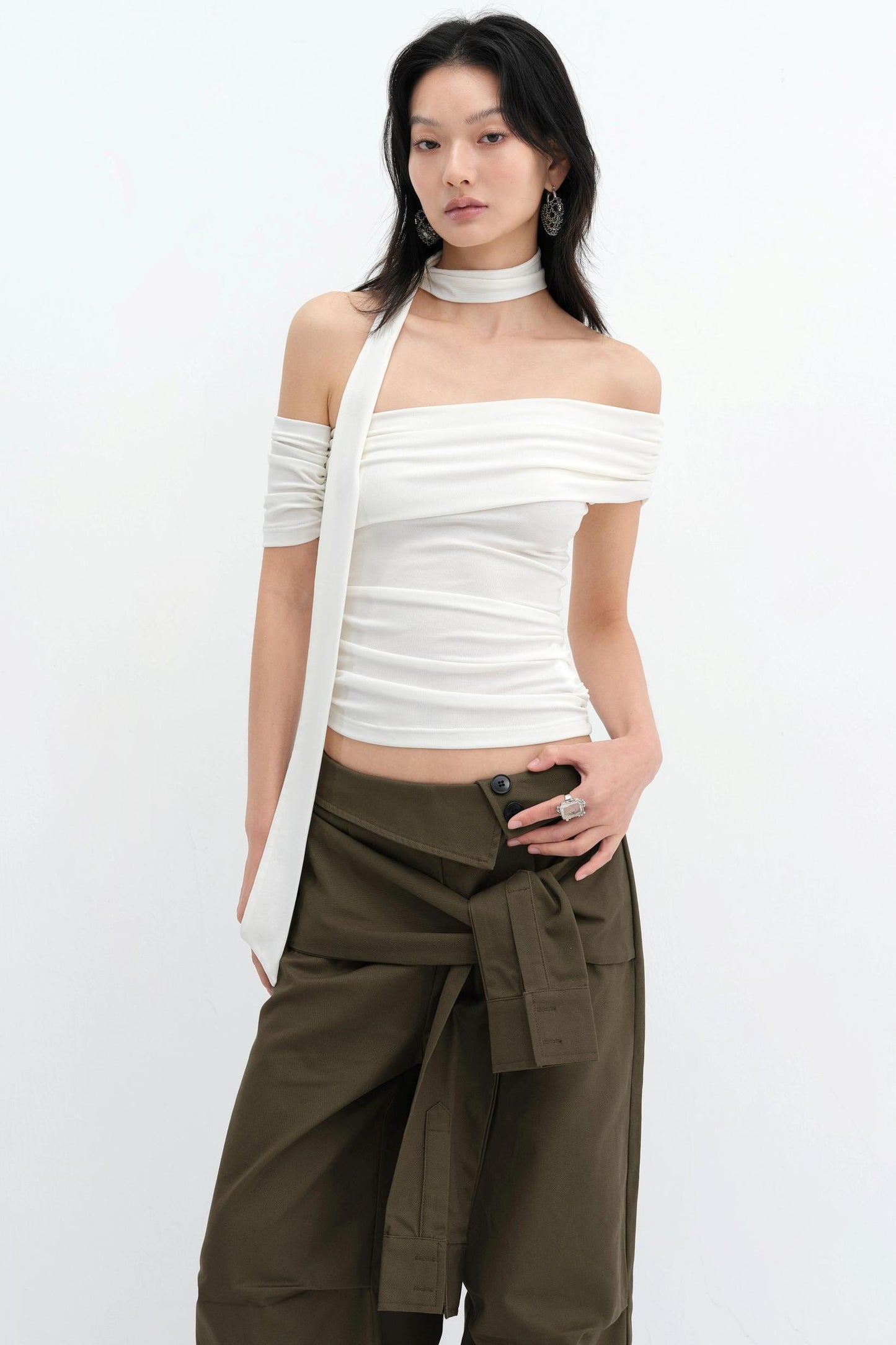 One-Shoulder Tencel Top