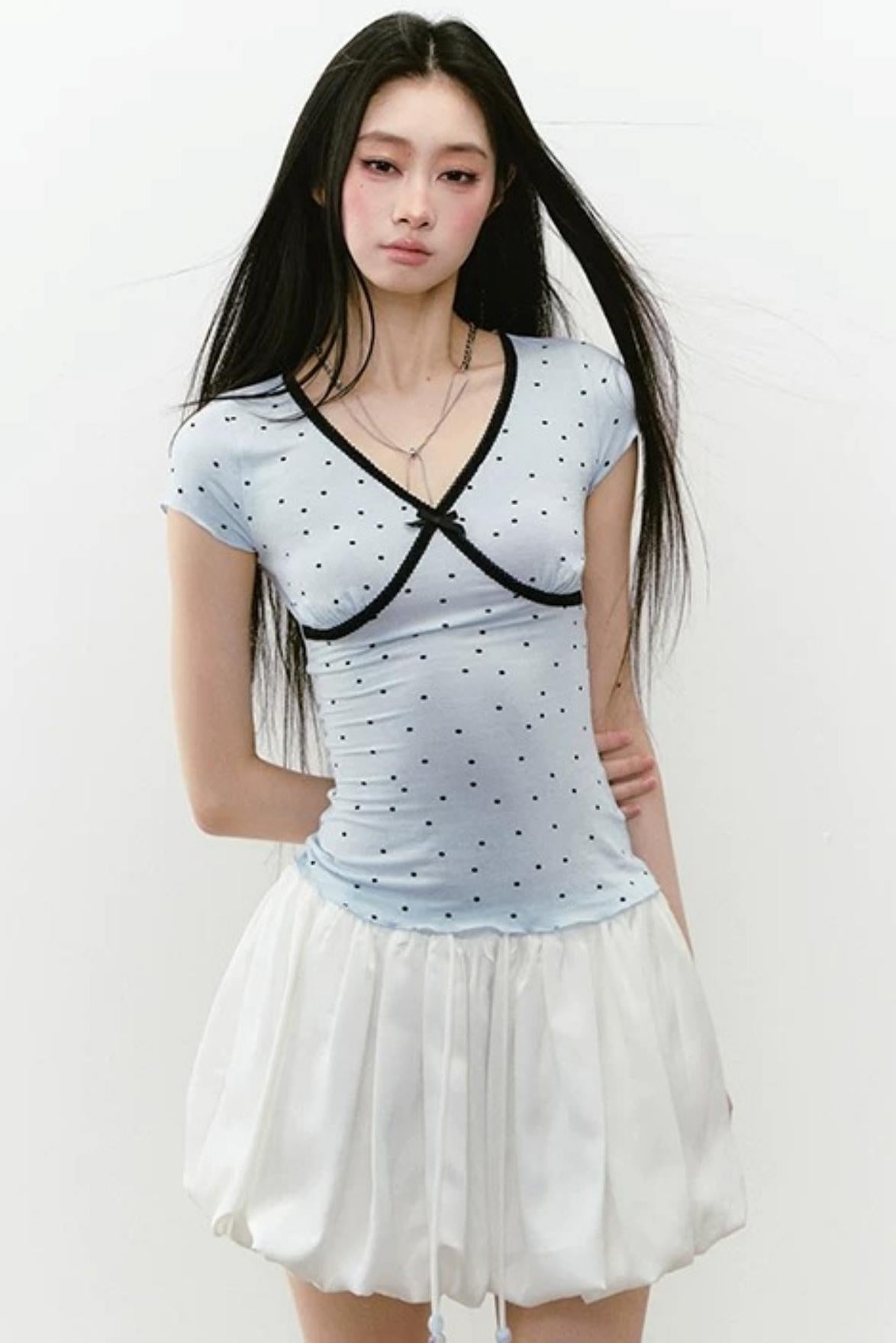 White Acetate Satin A-Line Skirt
