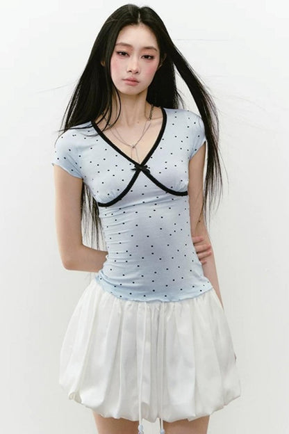 White Acetate Satin A-Line Skirt