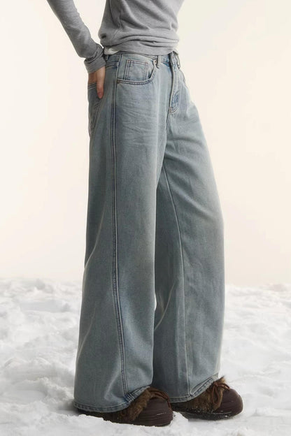 Washed Distressed Denim Pants