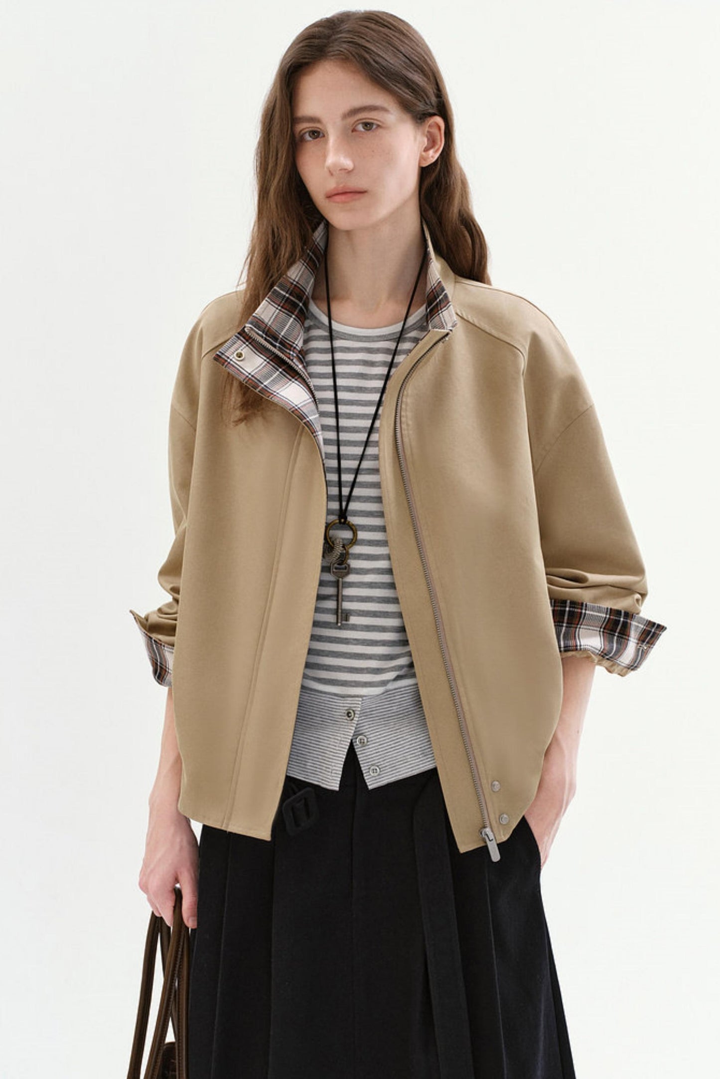 Retro-Kurzjacke mit Karomuster