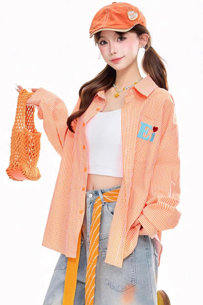 Dopamine Patchwork Plaid Shirt