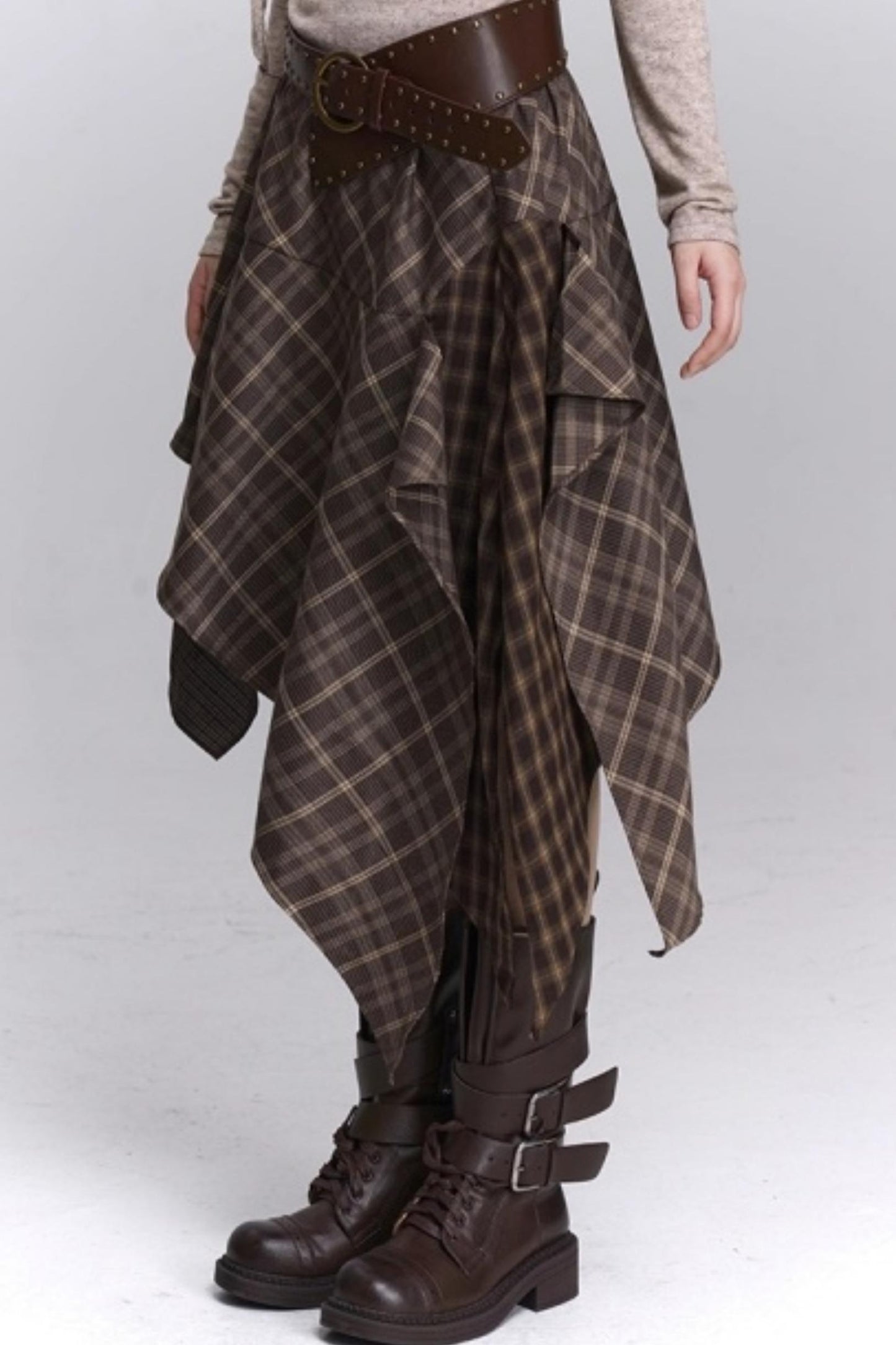 Irregular Plaid Autumn Skirt