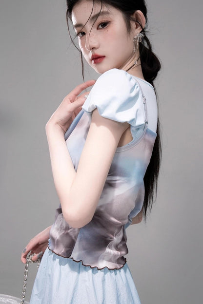 Twilight Sky Blue Swing Dress Set-Up