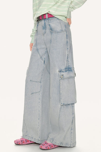 High-Waisted Denim Pants
