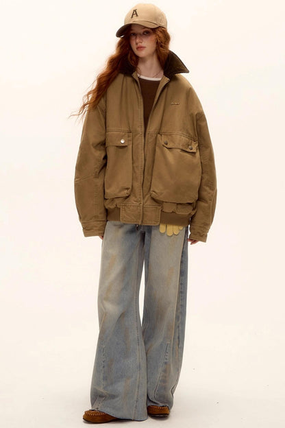 Vintage Washed Distressed Denim Pants