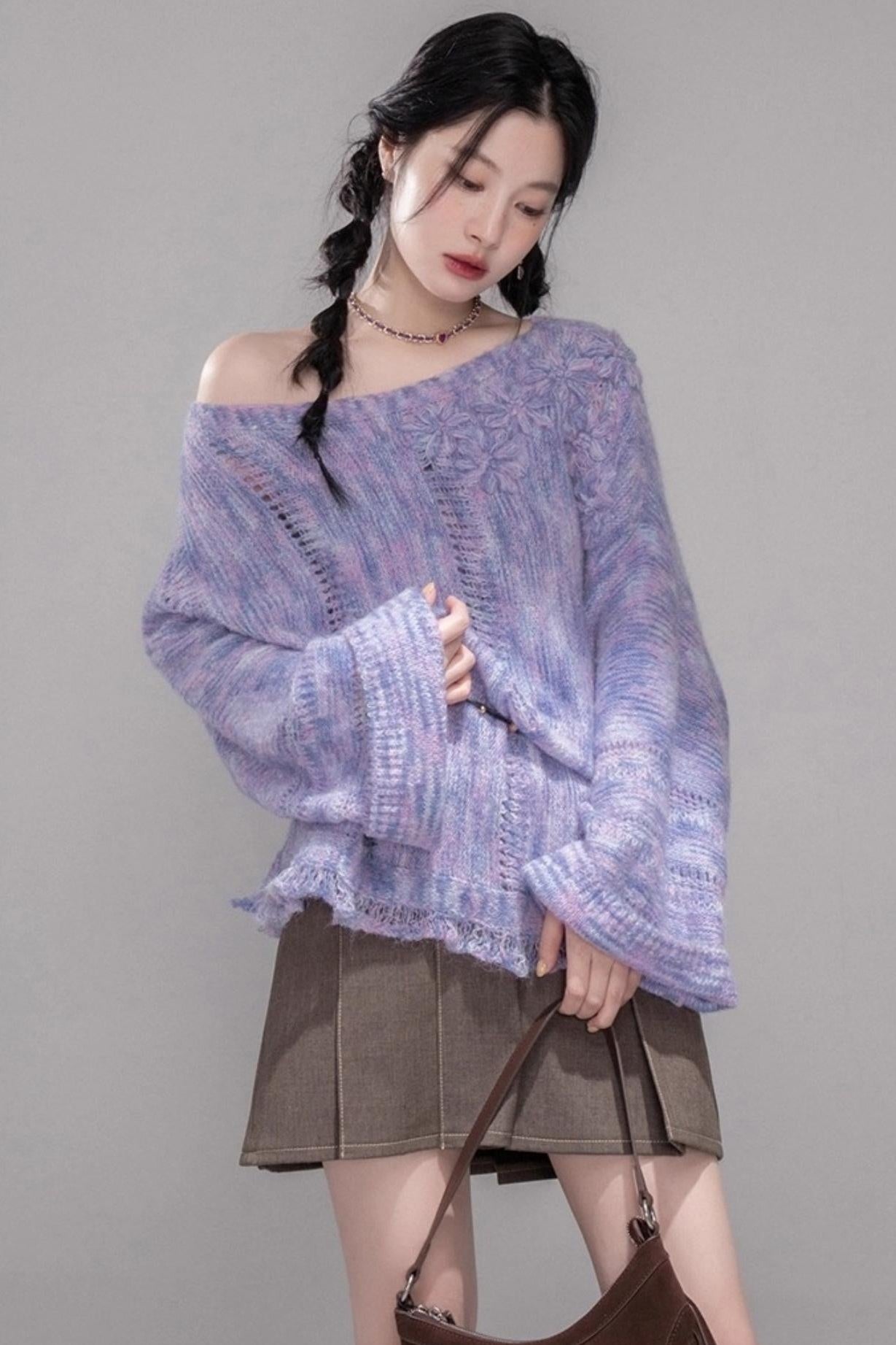 Monet Floral Wool Pullover Top