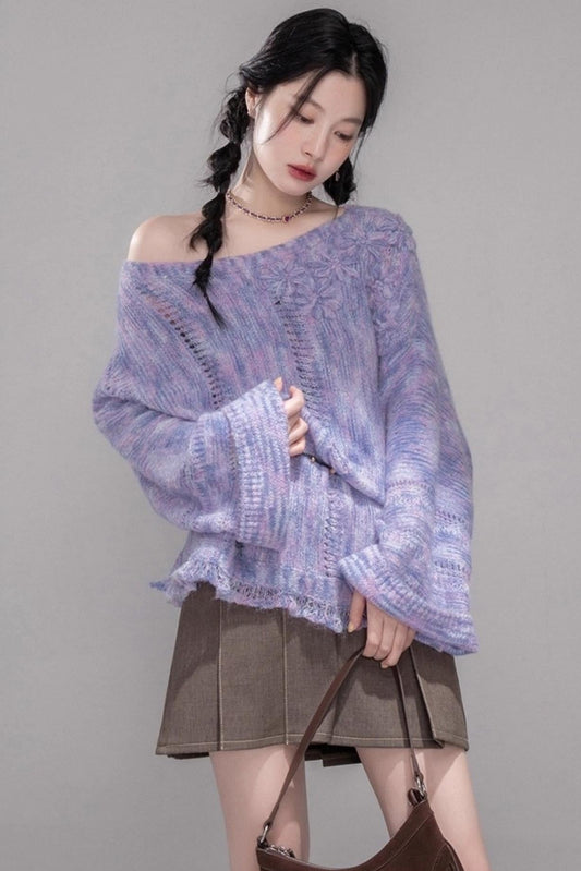 Monet Floral Wool Pullover Top