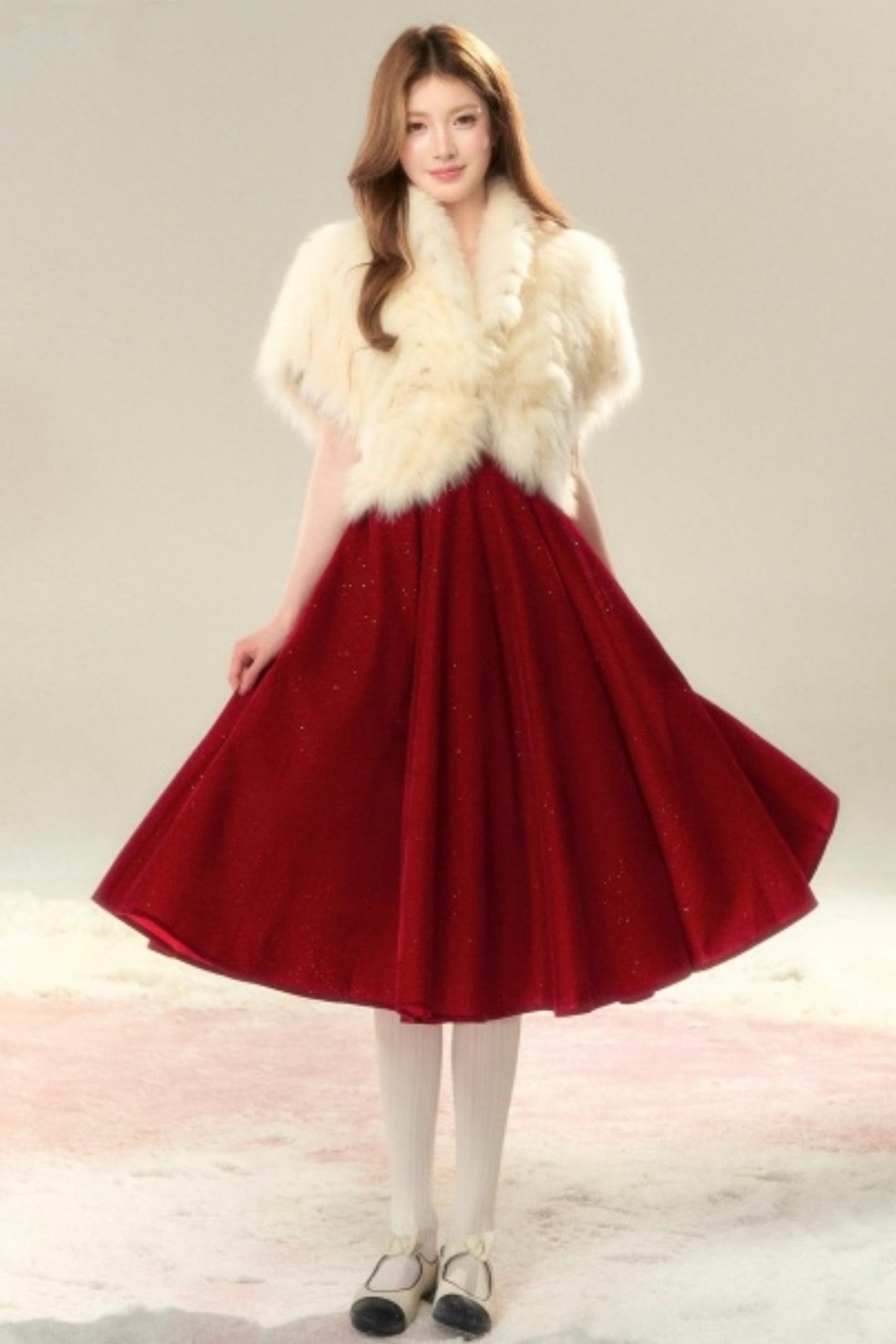 Red Velvet Bow Dress