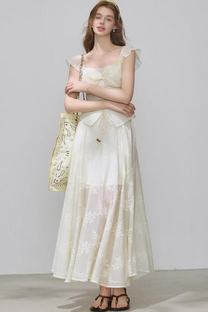 Summer V-Neck Skirt Tops Set-Up